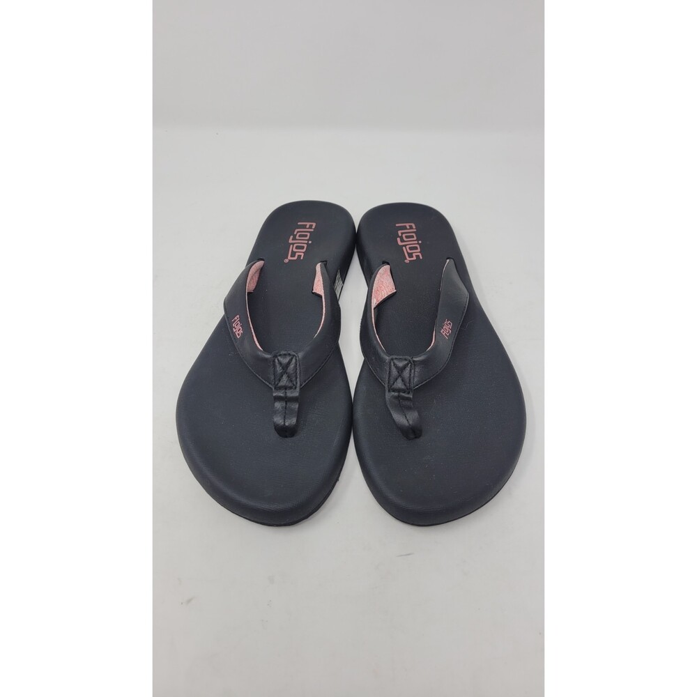 Flojos Women's Jersey Josie Memory Foam Flip Flop Thong Sandal, Black/Pink,